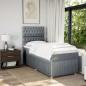 vidaXL Boxspringbett mit Matratze Hellgrau 90x200 cm Stoff vidaXL Boxspringbett mit Matratze Hellgrau 90x200 cm Stoff