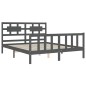 Massivholzbett mit Kopfteil Grau 160x200 cm Massivholzbett mit Kopfteil Grau 160x200 cm
