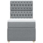 vidaXL Boxspringbett mit Matratze Hellgrau 90x200 cm Stoff vidaXL Boxspringbett mit Matratze Hellgrau 90x200 cm Stoff