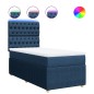 vidaXL Boxspringbett mit Matratze Blau 90x200 cm Stoff vidaXL Boxspringbett mit Matratze Blau 90x200 cm Stoff