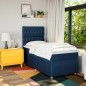 vidaXL Boxspringbett mit Matratze Blau 90x200 cm Stoff vidaXL Boxspringbett mit Matratze Blau 90x200 cm Stoff