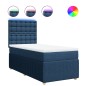 vidaXL Boxspringbett mit Matratze Blau 90x200 cm Stoff