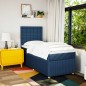 vidaXL Boxspringbett mit Matratze Blau 90x200 cm Stoff