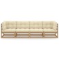 vidaXL 4-Sitzer-Gartensofa mit Kissen Kiefer Massivholz