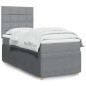 vidaXL Boxspringbett mit Matratze Hellgrau 100x200 cm Stoff vidaXL Boxspringbett mit Matratze Hellgrau 100x200 cm Stoff
