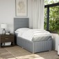 vidaXL Boxspringbett mit Matratze Hellgrau 100x200 cm Stoff vidaXL Boxspringbett mit Matratze Hellgrau 100x200 cm Stoff