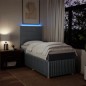 vidaXL Boxspringbett mit Matratze Hellgrau 100x200 cm Stoff vidaXL Boxspringbett mit Matratze Hellgrau 100x200 cm Stoff