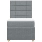 vidaXL Boxspringbett mit Matratze Hellgrau 100x200 cm Stoff vidaXL Boxspringbett mit Matratze Hellgrau 100x200 cm Stoff