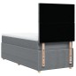 vidaXL Boxspringbett mit Matratze Hellgrau 100x200 cm Stoff vidaXL Boxspringbett mit Matratze Hellgrau 100x200 cm Stoff