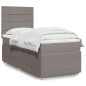 vidaXL Boxspringbett mit Matratze Taupe 100x200 cm Stoff vidaXL Boxspringbett mit Matratze Taupe 100x200 cm Stoff