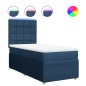 vidaXL Boxspringbett mit Matratze Blau 100x200 cm Stoff vidaXL Boxspringbett mit Matratze Blau 100x200 cm Stoff