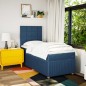 vidaXL Boxspringbett mit Matratze Blau 100x200 cm Stoff vidaXL Boxspringbett mit Matratze Blau 100x200 cm Stoff