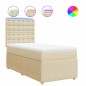 vidaXL Boxspringbett mit Matratze Creme 100x200 cm Stoff vidaXL Boxspringbett mit Matratze Creme 100x200 cm Stoff