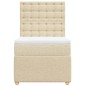 vidaXL Boxspringbett mit Matratze Creme 100x200 cm Stoff vidaXL Boxspringbett mit Matratze Creme 100x200 cm Stoff