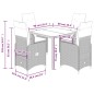 vidaXL 5-tlg. Garten-Bistro-Set mit Kissen Schwarz Poly Rattan vidaXL 5-tlg. Garten-Bistro-Set mit Kissen Schwarz Poly Rattan