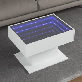 vidaXL LED-Couchtisch Weiß 70x50x45 cm Holzwerkstoff