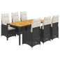vidaXL 7-tlg. Garten-Bistro-Set mit Kissen Schwarz Poly Rattan vidaXL 7-tlg. Garten-Bistro-Set mit Kissen Schwarz Poly Rattan