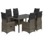 vidaXL 7-tlg. Garten-Bistro-Set mit Kissen Grau Poly Rattan vidaXL 7-tlg. Garten-Bistro-Set mit Kissen Grau Poly Rattan