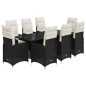 vidaXL 9-tlg. Garten-Bistro-Set mit Kissen Schwarz Poly Rattan vidaXL 9-tlg. Garten-Bistro-Set mit Kissen Schwarz Poly Rattan