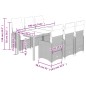 vidaXL 7-tlg. Garten-Bistro-Set mit Kissen Grau Poly Rattan vidaXL 7-tlg. Garten-Bistro-Set mit Kissen Grau Poly Rattan