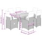 vidaXL 7-tlg. Garten-Bistro-Set mit Kissen Grau Poly Rattan vidaXL 7-tlg. Garten-Bistro-Set mit Kissen Grau Poly Rattan