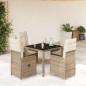 vidaXL 5-tlg. Garten-Bistro-Set mit Kissen Beige Poly Rattan vidaXL 5-tlg. Garten-Bistro-Set mit Kissen Beige Poly Rattan