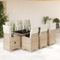 vidaXL 9-tlg. Garten-Bistro-Set mit Kissen Beige Poly Rattan vidaXL 9-tlg. Garten-Bistro-Set mit Kissen Beige Poly Rattan