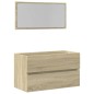 vidaXL Badschrank mit Spiegel Sonoma-Eiche 80x38,5x45 cm vidaXL Badschrank mit Spiegel Sonoma-Eiche 80x38,5x45 cm