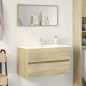 vidaXL Badschrank mit Spiegel Sonoma-Eiche 80x38,5x45 cm vidaXL Badschrank mit Spiegel Sonoma-Eiche 80x38,5x45 cm
