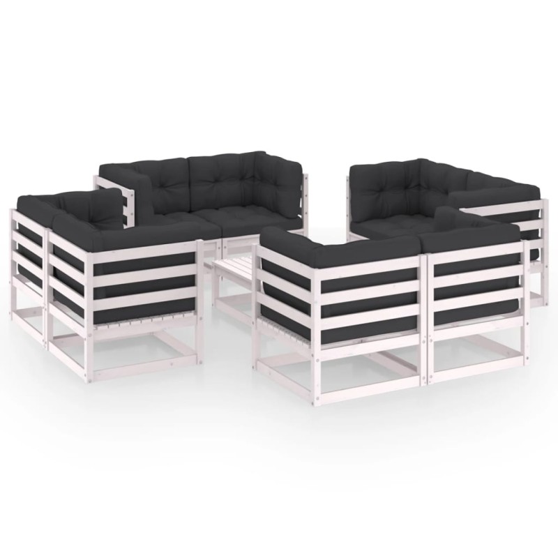 vidaXL 9-tlg. Garten-Lounge-Set mit Kissen Kiefer Massivholz vidaXL 9-tlg. Garten-Lounge-Set mit Kissen Kiefer Massivholz