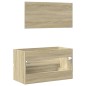 vidaXL Badschrank mit Spiegel Sonoma-Eiche 80x38,5x45 cm vidaXL Badschrank mit Spiegel Sonoma-Eiche 80x38,5x45 cm