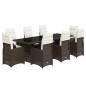 vidaXL 9-tlg. Garten-Bistro-Set mit Kissen Braun Poly Rattan vidaXL 9-tlg. Garten-Bistro-Set mit Kissen Braun Poly Rattan