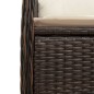 vidaXL 9-tlg. Garten-Bistro-Set mit Kissen Braun Poly Rattan vidaXL 9-tlg. Garten-Bistro-Set mit Kissen Braun Poly Rattan