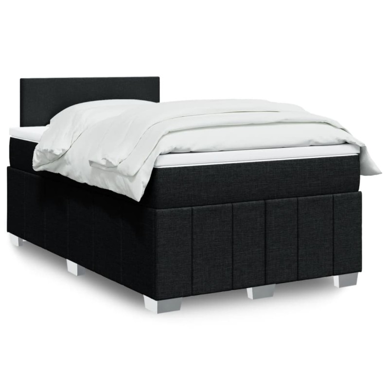 vidaXL Boxspringbett mit Matratze Schwarz 120x200 cm Stoff vidaXL Boxspringbett mit Matratze Schwarz 120x200 cm Stoff