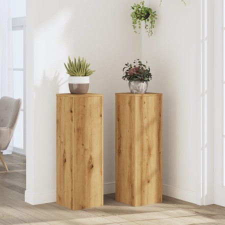 vidaXL Pflanzenständer 2 Stk. Artisan-Eiche 25x25x80 cm Holzwerkstoff