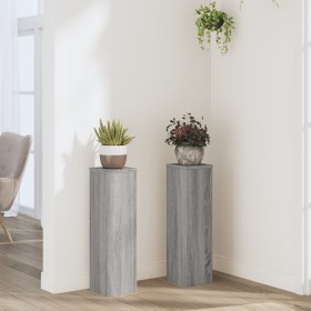 vidaXL Pflanzenständer 2 Stk. Grau Sonoma 17x17x60 cm Holzwerkstoff