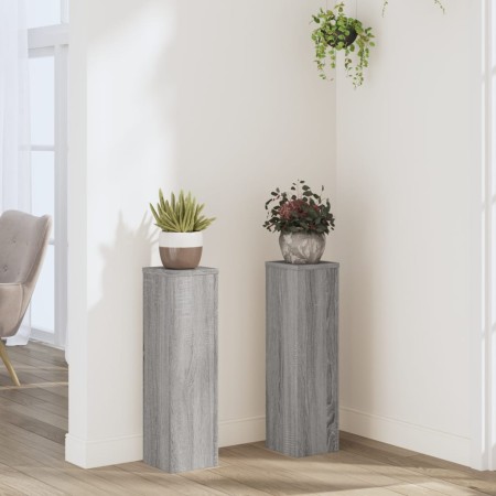 vidaXL Pflanzenständer 2 Stk. Grau Sonoma 17x17x60 cm Holzwerkstoff