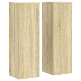 vidaXL Pflanzenständer 2 Stk. Sonoma-Eiche 25x25x80 cm Holzwerkstoff