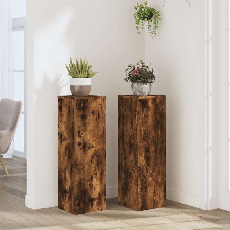 vidaXL Pflanzenständer 2 Stk. Räuchereiche 25x25x80 cm Holzwerkstoff vidaXL Pflanzenständer 2 Stk. Räuchereiche 25x25x80 cm Holzwerkstoff