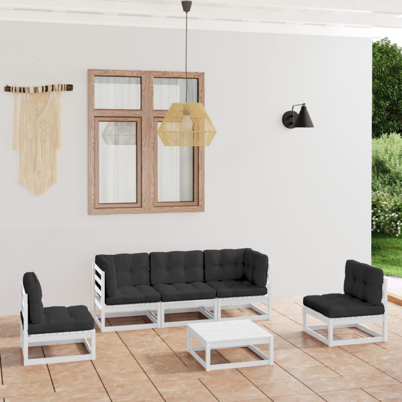 6-tlg. Garten-Lounge-Set mit Kissen Kiefer Massivholz 6-tlg. Garten-Lounge-Set mit Kissen Kiefer Massivholz