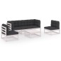 6-tlg. Garten-Lounge-Set mit Kissen Kiefer Massivholz 6-tlg. Garten-Lounge-Set mit Kissen Kiefer Massivholz
