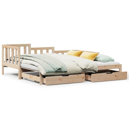 vidaXL Tagesbett Ausziehbar mit Schubladen 80x200 cm Massivholz Kiefer
