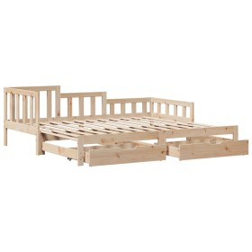 vidaXL Tagesbett Ausziehbar mit Schubladen 80x200 cm Massivholz Kiefer