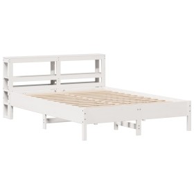 vidaXL Massivholzbett ohne Matratze Weiß 150x200 cm Kiefernholz