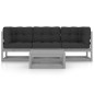 4-tlg. Garten-Lounge-Set mit Kissen Kiefer Massivholz 4-tlg. Garten-Lounge-Set mit Kissen Kiefer Massivholz