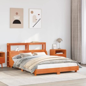 vidaXL Massivholzbett ohne Matratze Wachsbraun 120x190 cm Kiefernholz