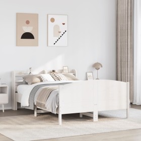 vidaXL Massivholzbett ohne Matratze Weiß 120x190 cm Kiefernholz
