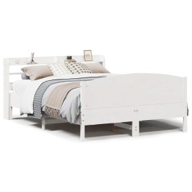 vidaXL Massivholzbett ohne Matratze Weiß 120x190 cm Kiefernholz