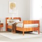 vidaXL Massivholzbett ohne Matratze Wachsbraun 75x190 cm Kiefernholz vidaXL Massivholzbett ohne Matratze Wachsbraun 75x190 cm Kiefernholz