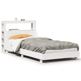 vidaXL Massivholzbett ohne Matratze Weiß 90x190 cm Kiefernholz
